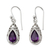 Amethyst dangle earrings, 'Mughal Adoration' - Fair Trade Amethyst and Sterling Silver Earrings from India (image 2a) thumbail