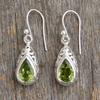 Peridot and Sterling Silver Earrings Fair Trade Jewelry - Mughal ...
