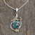 Citrine pendant necklace, 'Golden Sky' - .925 Silver Necklace with Citrine and Composite Turquoise