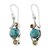 Citrine dangle earrings, 'Golden Sky' - .925 Silver Earrings with Citrine and Composite Turquoise (image 2a) thumbail