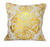 Cotton cushion covers, 'Golden Kaleidoscope' (pair) - Golden Print on Cotton Cushion Covers from India (Pair) (image 2b) thumbail