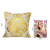 Cotton cushion covers, 'Golden Kaleidoscope' (pair) - Golden Print on Cotton Cushion Covers from India (Pair) (image 2j) thumbail