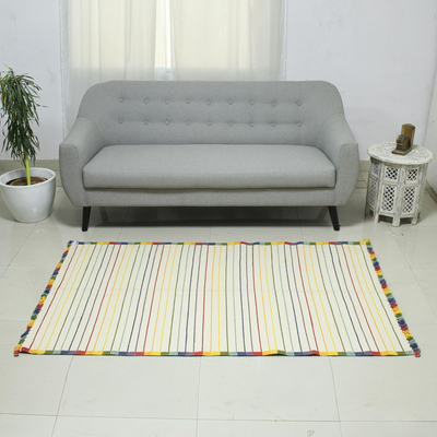Cotton rug, Rainbow Road (4x6)