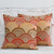 Embroidered cushion covers, 'Coming Up Flowers' (pair) - Traditional Chain Stitch Embroidery Cushion Covers (Pair) thumbail