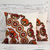 Cotton cushion covers, 'Orange Marigolds' (pair) - Ecru Cotton Cushion Covers with Floral Embroidery (Pair)