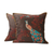 Embroidered cushion covers, 'Peaceful Peacock' (pair) - India Bird Theme Brown Embroidered Cushion Covers (Pair) thumbail