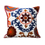 Embroidered cushion covers, 'Floral Jazz' (pair) - Bright Floral Embroidery on 2 White Cotton Cushion Covers