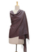 Silk and wool shawl, 'Chocolate Plum' - India Silk and Wool Shawl in Brown and Purple thumbail