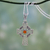 Carnelian pendant necklace, 'Radiant Celtic Cross' - Artisan Crafted Carnelian and Silver Celtic Cross Necklace thumbail