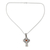 Carnelian pendant necklace, 'Radiant Celtic Cross' - Artisan Crafted Carnelian and Silver Celtic Cross Necklace thumbail
