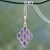 Amethyst pendant necklace, 'Crystalline Beehive' - Modern Handcrafted Silver Necklace with 9 Faceted Amethysts (image 2) thumbail