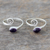 Amethyst toe rings, 'Curls' (pair) - Amethyst and Sterling Silver Toe Rings from India (Pair) thumbail