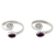 Amethyst toe rings, 'Curls' (pair) - Amethyst and Sterling Silver Toe Rings from India (Pair) thumbail