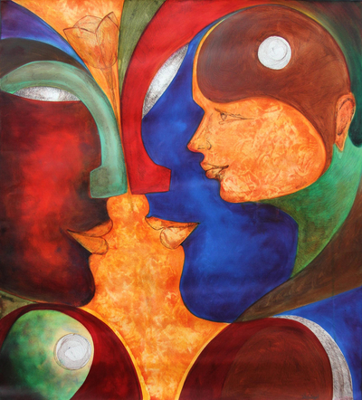 Family Love Painting India Expressionism Signed Fine Arts - Pure Love ...