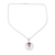 Amethyst pendant necklace, 'Twin Halo' - Modern Artisan Crafted Silver and Amethyst Pendant Necklace (image 2a) thumbail