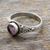 Amethyst cocktail ring, 'Assam Orchid' - Artisan Crafted Silver and Amethyst Ring from India thumbail