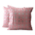Cotton cushion covers, 'Silver Rose Garden' (pair) - Red Cotton Cushion Covers with Silver Foil Flowers (Pair) (image 2a) thumbail