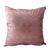 Cotton cushion covers, 'Silver Rose Garden' (pair) - Red Cotton Cushion Covers with Silver Foil Flowers (Pair) (image 2b) thumbail