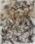 „Chintamani Ganesha“ – Originalporträt von Chintamani Ganesha in neutralen Farben