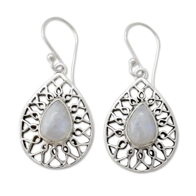 Artisan Jewelry Sterling Silver Rainbow Moonstone Earrings