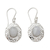 Rainbow moonstone dangle earrings, 'Delhi Dewdrop' - Handcrafted Rainbow Moonstone Earrings with Silver Halos