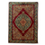 Chain stitched wool rug, 'Red Mughal Garden' (4x6) - Ornate India Hand Chain Stitch Wool and Cotton Rug (4 x 6)