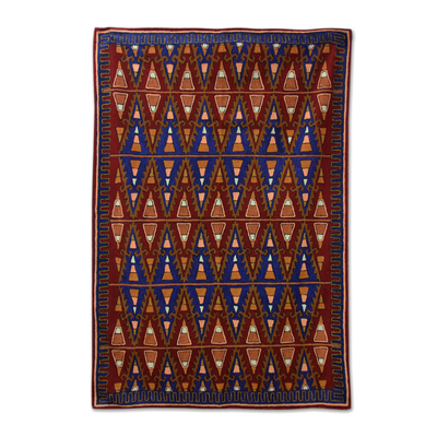 Chain Stitched India Wool and Cotton Rug (4x6)