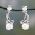 Cultured pearl dangle earrings, 'Iridescent Magnificence' - White Pearls on Rhodium Plated Sterling Silver Earrings (image 2) thumbail