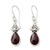 Garnet dangle earrings, 'Crimson Morn' - Garnet Earrings in Sterling Silver from India (image 2a) thumbail