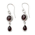 Garnet dangle earrings, 'Crimson Glow' - Garnet and Sterling Silver Earrings Handmade in India