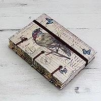 Handmade journal, 'Life's a Journey' - 60-page Journal with Artisan Crafted Handmade Paper