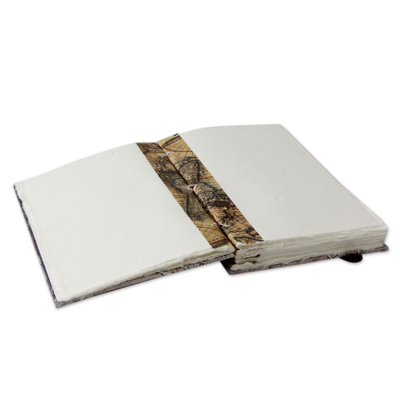 Handmade journal, 'Life's a Journey' - 60-page Journal with Artisan Crafted Handmade Paper