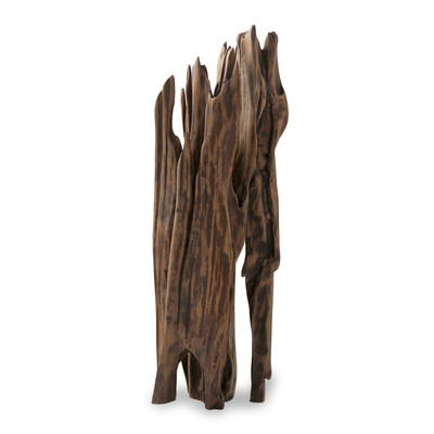 Reclaimed wood sculpture, 'The Mighty Fire' - Hand Carved Reclaimed Wood Sculpture Signed by Artist