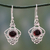 Garnet dangle earrings, 'Cascading Beauty' - India Artisan Jewelry Sterling Silver and Garnet Earrings
