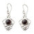 Garnet dangle earrings, 'Cascading Beauty' - India Artisan Jewellery Sterling Silver and Garnet Earrings
