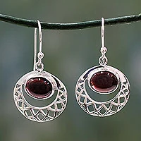 Featured review for Garnet dangle earrings, Web of Hope