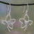 Blue topaz dangle earrings, 'Sweet Flower' - India Blue Topaz Handcrafted Flower Earrings