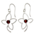 Garnet dangle earrings, 'Sweet Flower' - Handcrafted Sterling Flower Earrings with Garnets (image 2a) thumbail