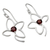 Garnet dangle earrings, 'Sweet Flower' - Handcrafted Sterling Flower Earrings with Garnets (image 2b) thumbail