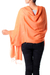Wool blend shawl, 'Orange Diamond Fantasy' - Indian Shawl Wool Blend Orange Wrap Diamond Pattern