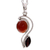 Carnelian and garnet pendant necklace, 'Colorful Curves' - India Modern Handcrafted Carnelian and Garnet Necklace (image 2a) thumbail