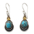 Citrine dangle earrings, 'Eternal Allure' - Silver Hook Earrings with Citrine and Composite Turquoise