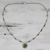 Peridot pendant necklace, 'Woodland Halo' - Peridot and Silver 925 Necklace with Composite Turquoise thumbail
