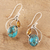 Citrine dangle earrings, 'Modern Mystique' - Composite Turquoise and Citrine Silver Dangle Earrings (image 2b) thumbail