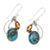 Citrine dangle earrings, 'Modern Mystique' - Composite Turquoise and Citrine Silver Dangle Earrings (image 2c) thumbail