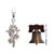 Citrine cross pendant necklace, 'Golden Cross' - Rhodium Plated Citrine Cross Pendant Necklace