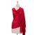 Wollschal - Roter Damenschal aus reinem Wollgewebe aus Indien