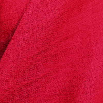Women's Red All Wool Woven Shawl from India - Valley of Kashmir in Red ...