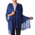 Wool shawl, 'Valley Mist in Cobalt' - Indian Deep Cobalt Blue Woven Wool Shawl for Women (image 2b) thumbail