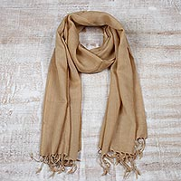Featured review for Mens wool scarf, Kashmiri Tan